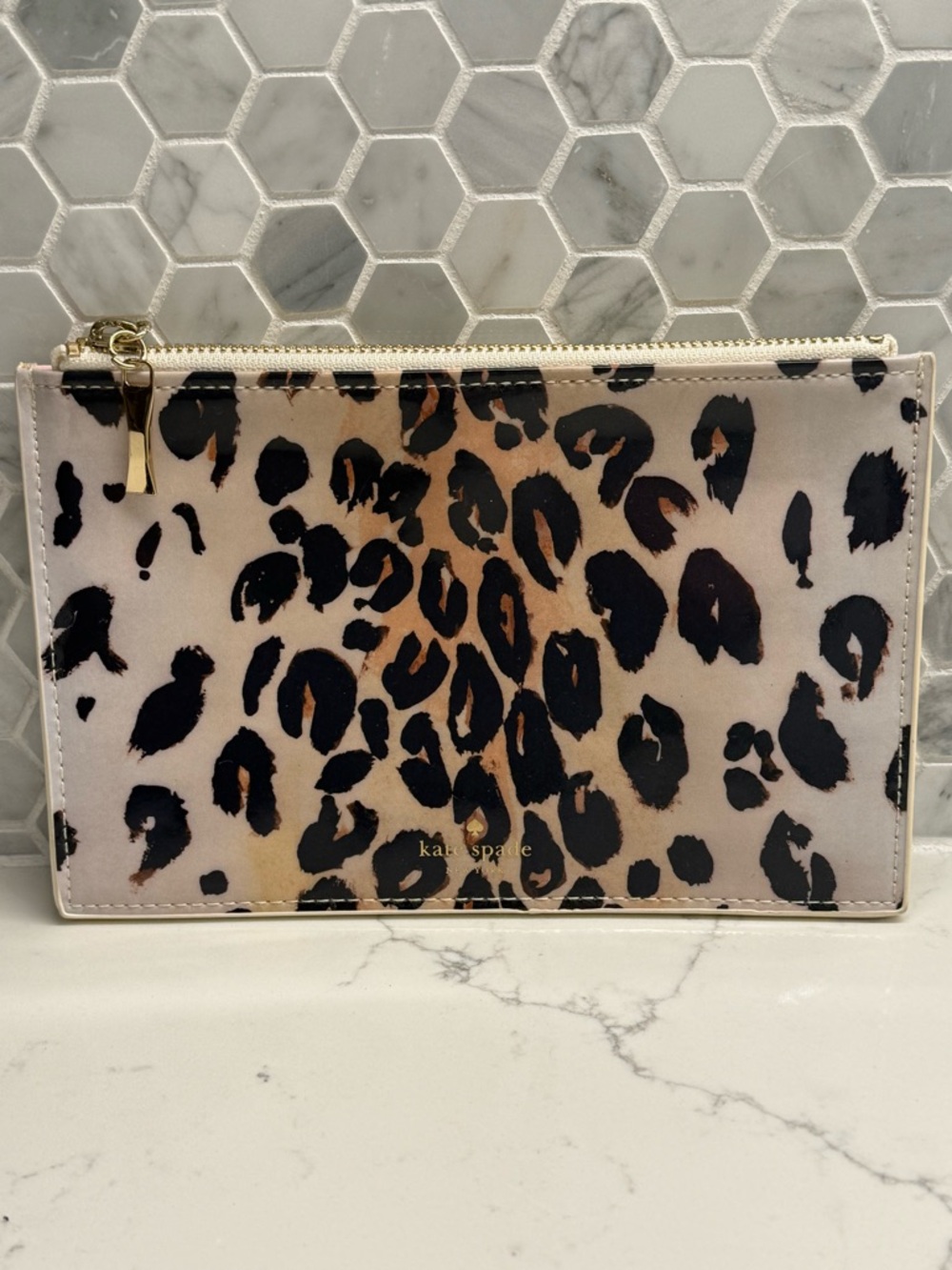 Kate Space Leopard Print Zip Pouch